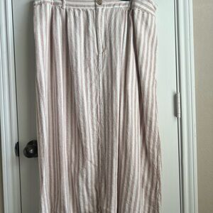 A New Day Pink and White Striped A-Line Skirt